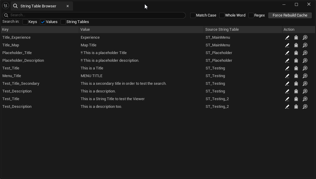 String Table Browser screenshot