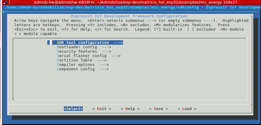 ESP Framework configuration