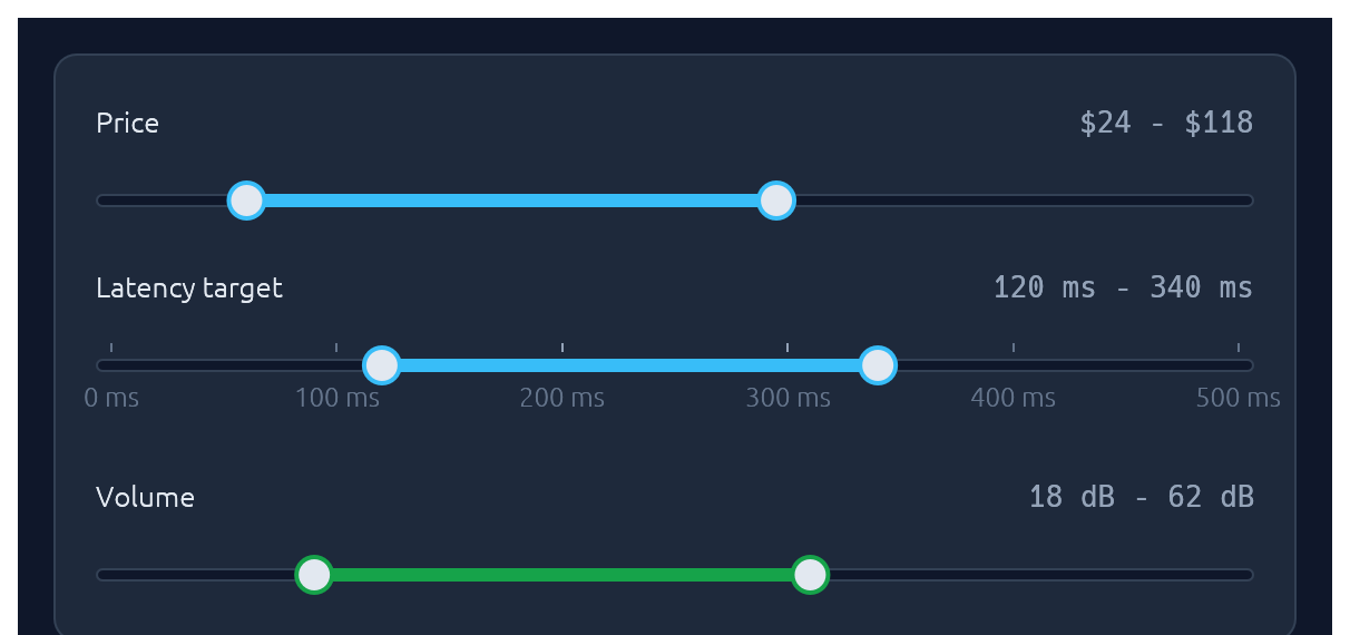 Range sliders