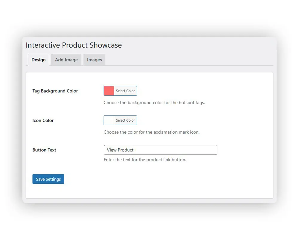 Admin Design Settings