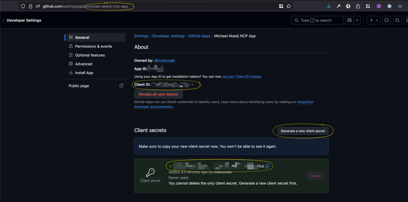 GitHub App created successfully
