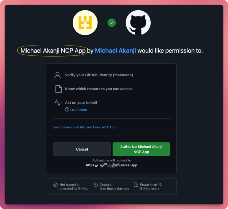 Signing in to GitHub