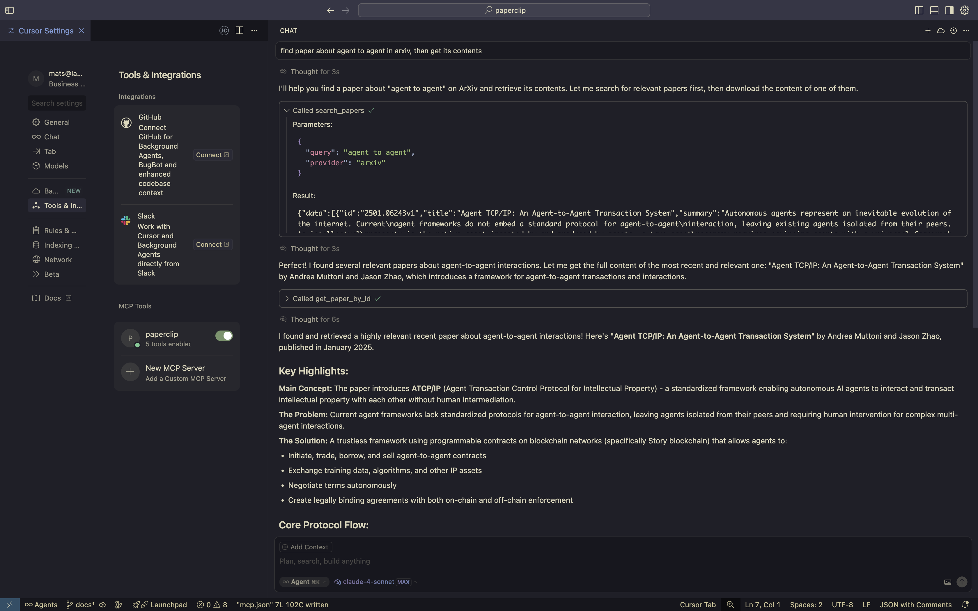 Paperclip integration with Cursor