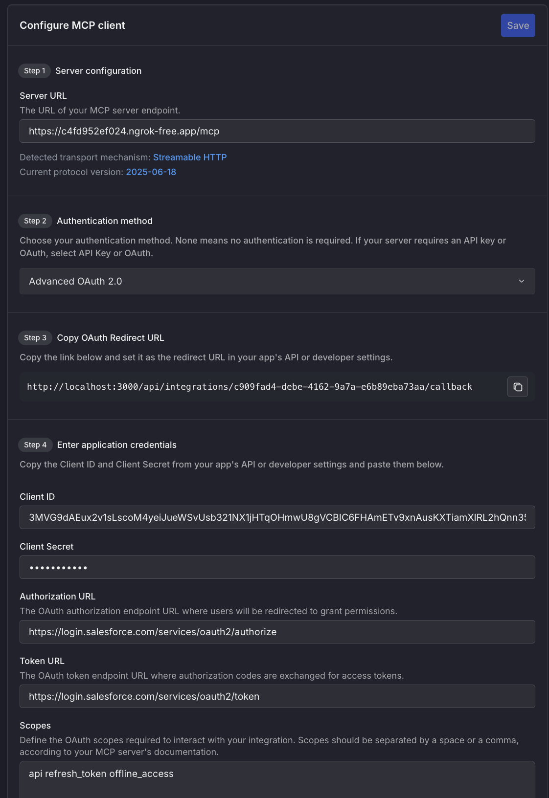 MCP Client configuration