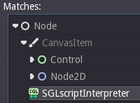 Screenshot of the node adding window