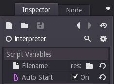 Screenshot of SGLscriptInterpreter's properties