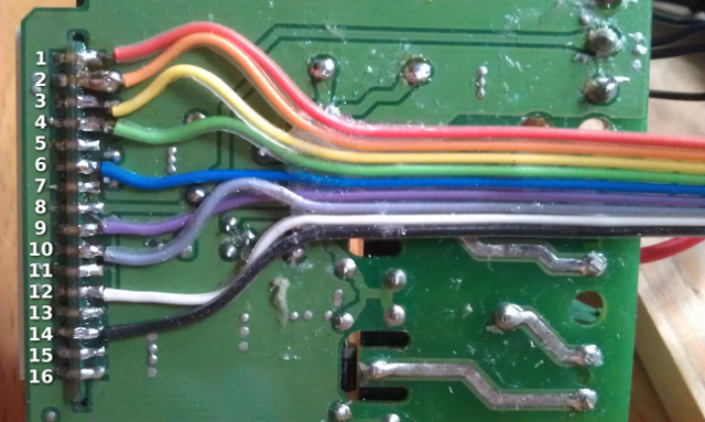 Pinout of the PCB header