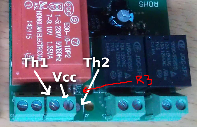 Thermistor terminal pinout