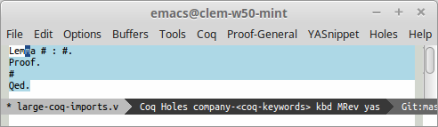 Auto insertion of Proof-General's templates