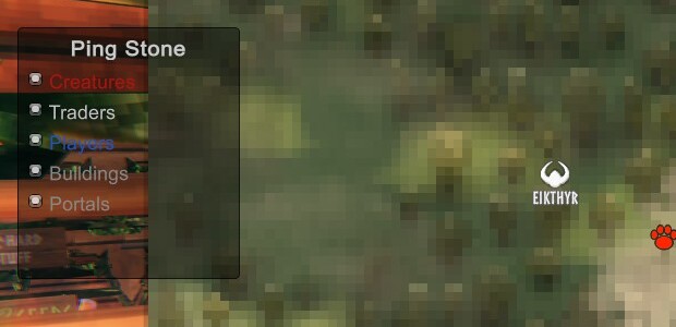 The Ping Stone filter box on the map