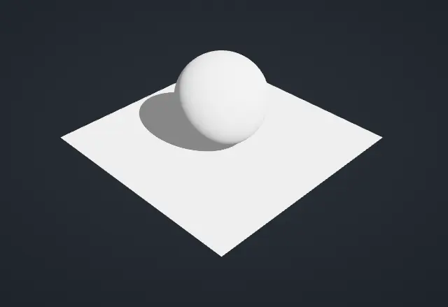 3D scene of a sphere