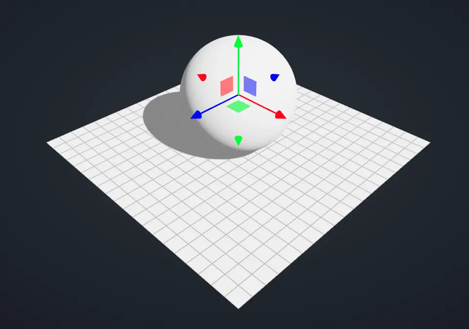First 3D scene in Threlte showing a sphere