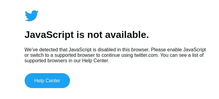 Twitter with JavaScript disabled