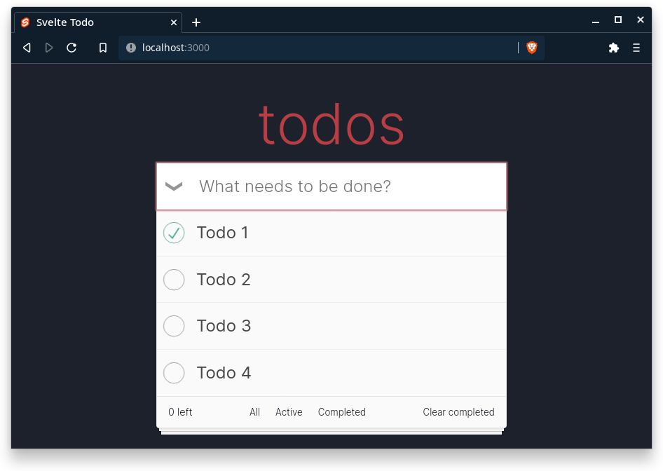 Showing list of todo items