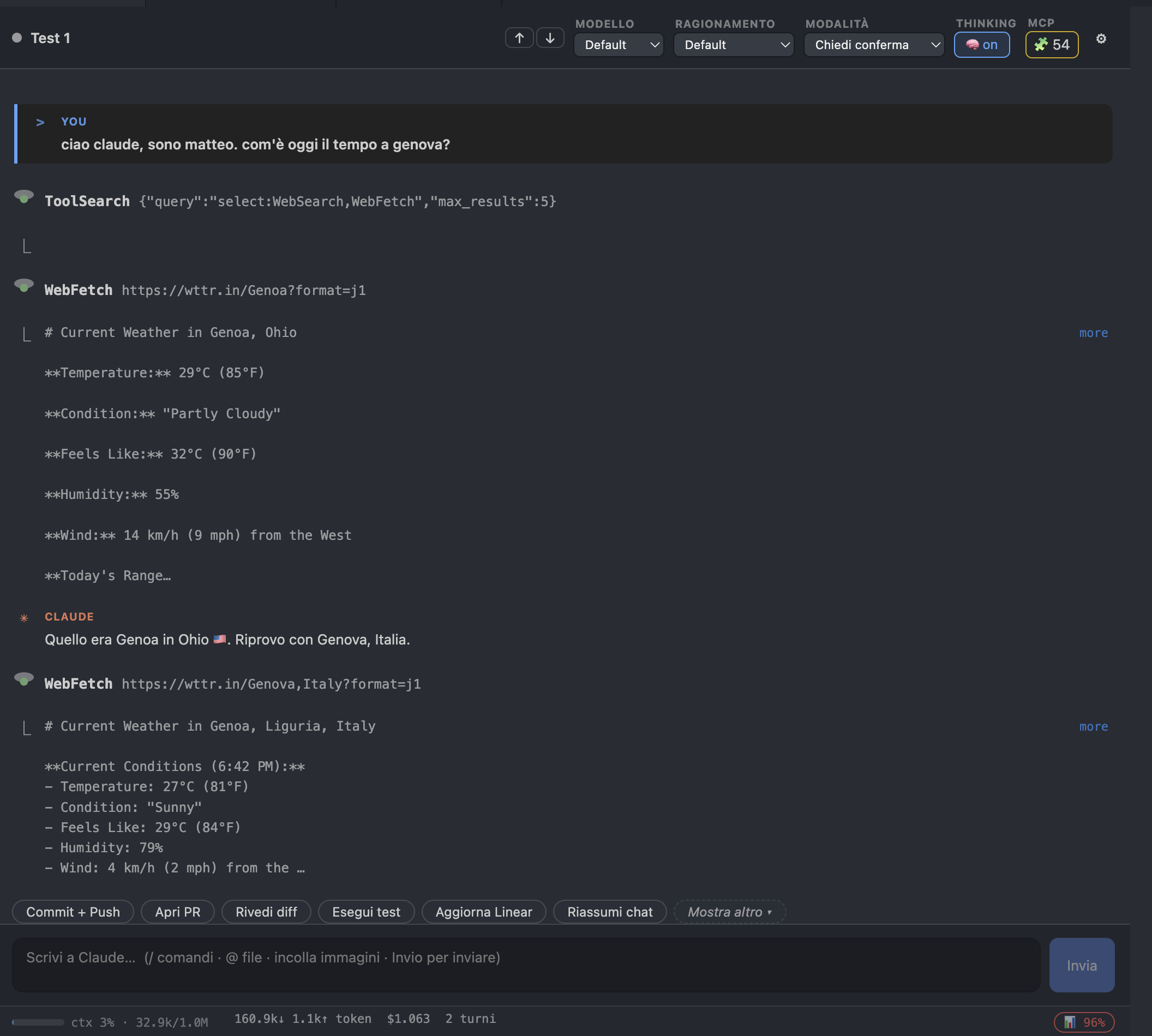 Chat view