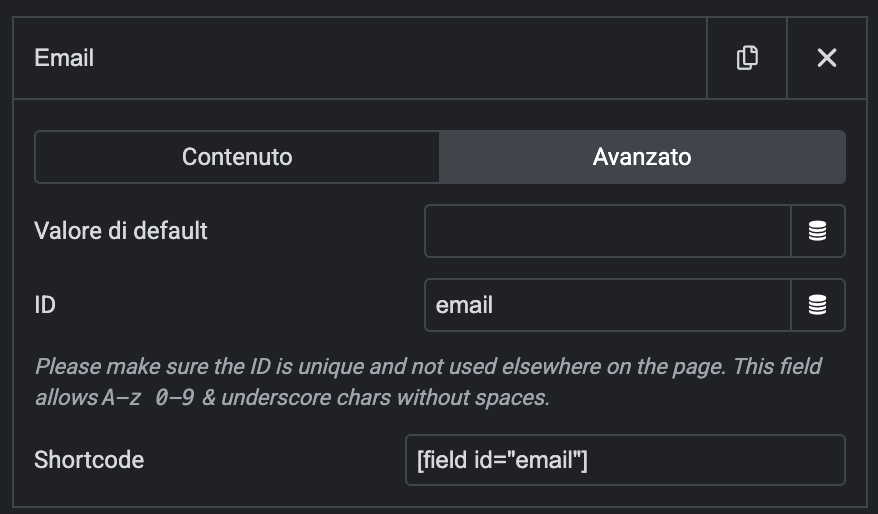 Elementor Field ID Location