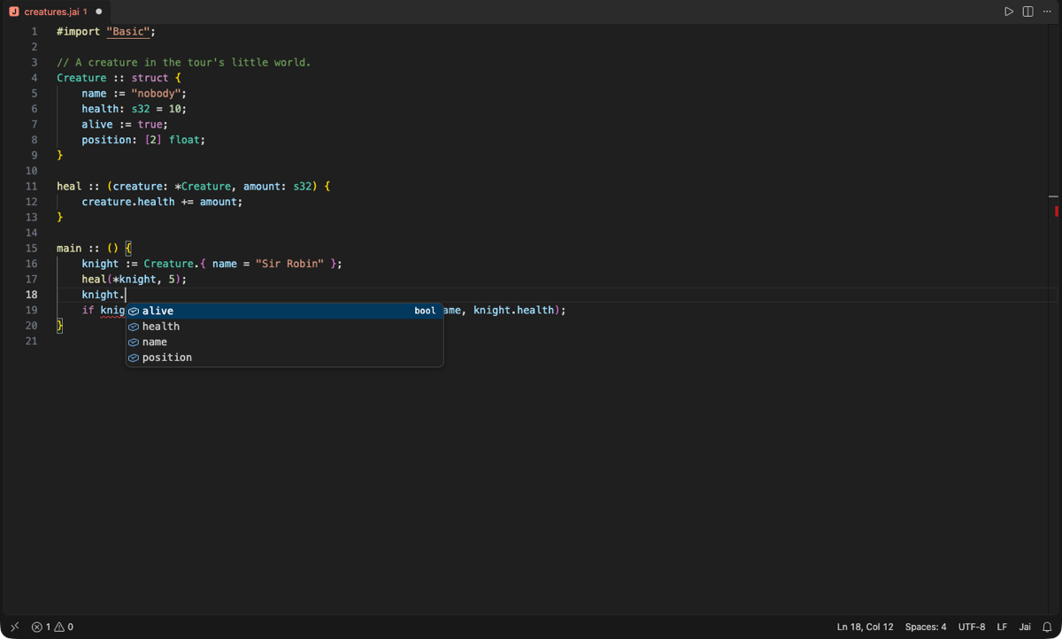 Completing the fields of a struct