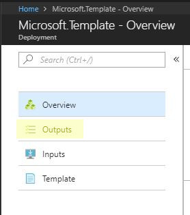 Outputs of deployment