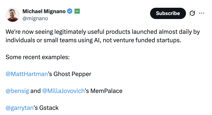 Michael Mignano tweet