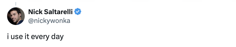 Nick Saltarelli tweet