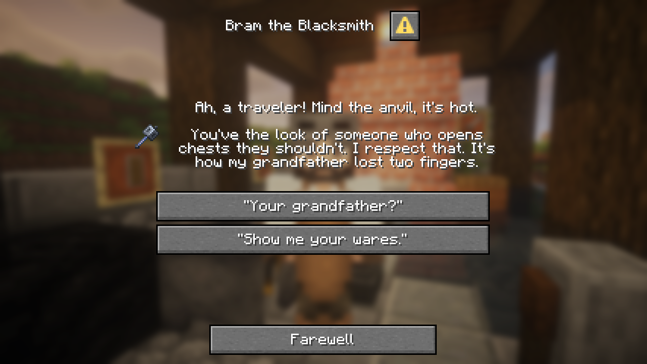 Bram's dialog screen