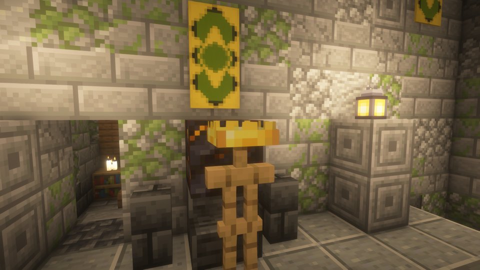 The Crown of Hollowmere on an armor stand