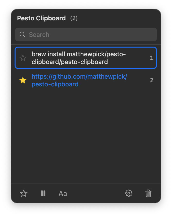 Pesto Clipboard screenshot 1