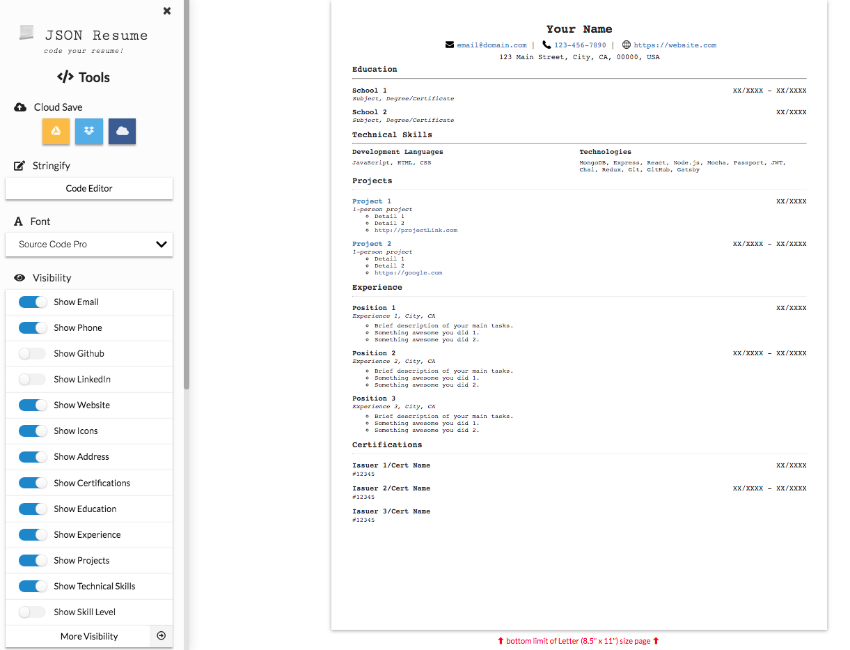 GitHub - MatthewYee92/resume-generator: A resume generator built in ...