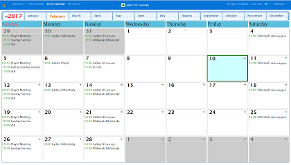 sample Events Calendar