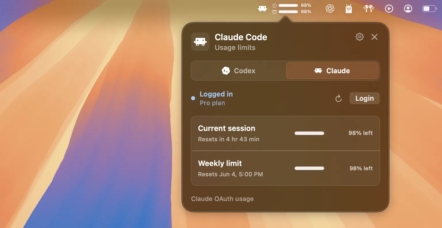 CapBar provider popover view