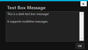 Dark Text Box Message