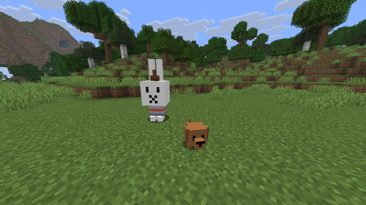 Bunny Barding on, and Snuffy at her feet