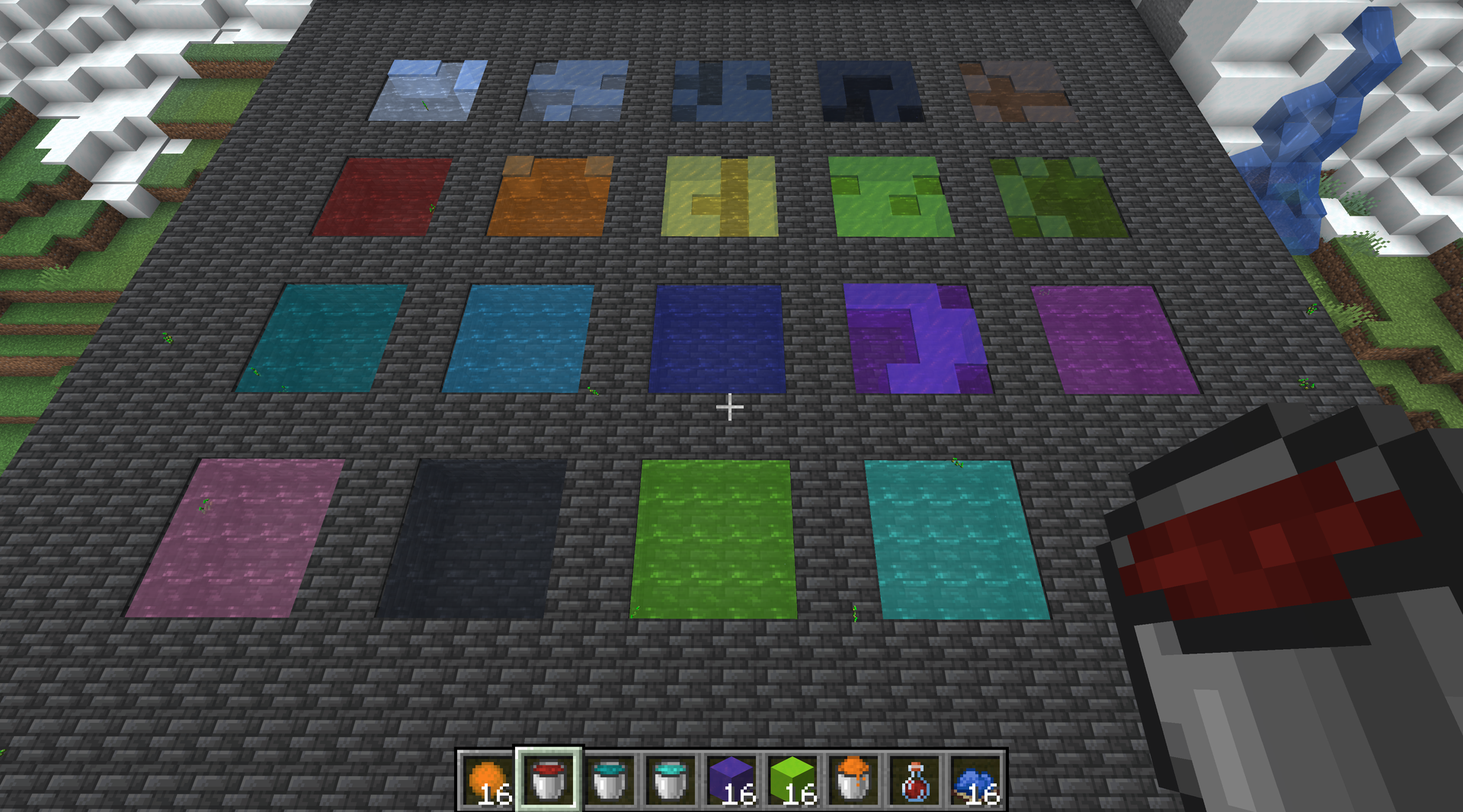 The nineteen built-in waters. Every one of them is `minecraft:water`.