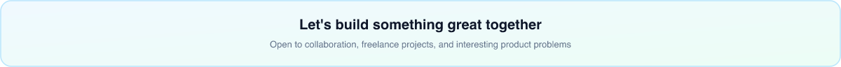 Let's build something great together