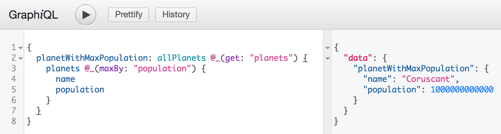 Find out a planet with the biggest population