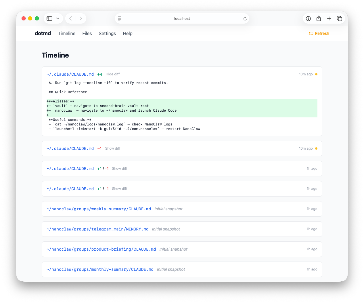 dotmd dashboard