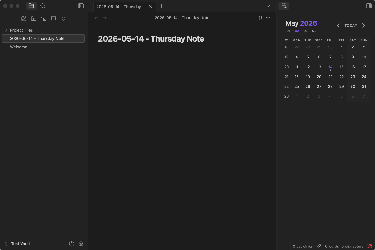 Calendar Plus sidebar screenshot