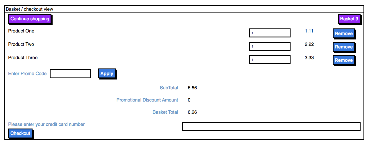 Shopping Cart Checkout screenshot