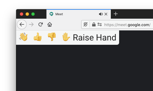 Screenshot of wave extension in Google Meet