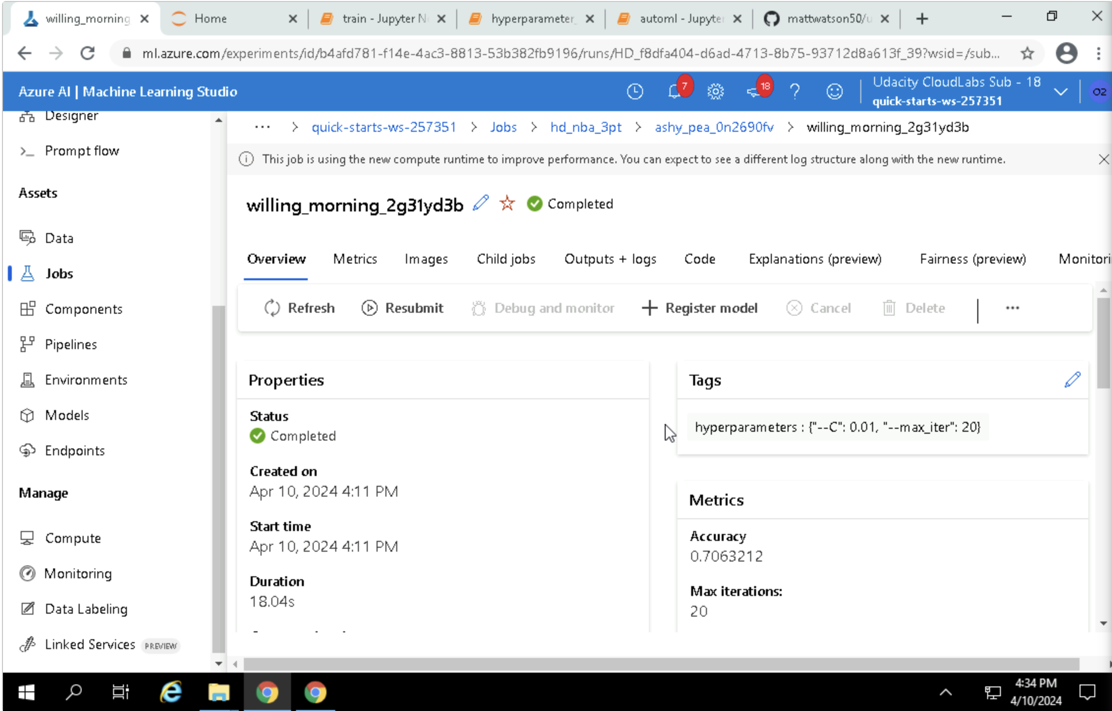 GitHub - mattwatson50/udacity_azure_ml_final: Final project repo for ...