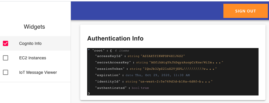 Cognito Widget