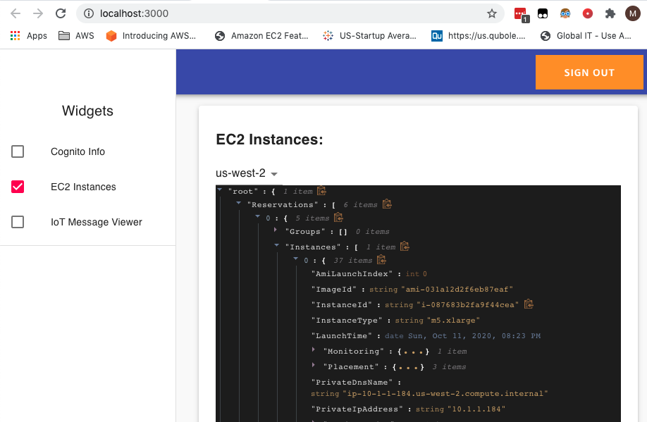 EC2 Instance Viewer Widget