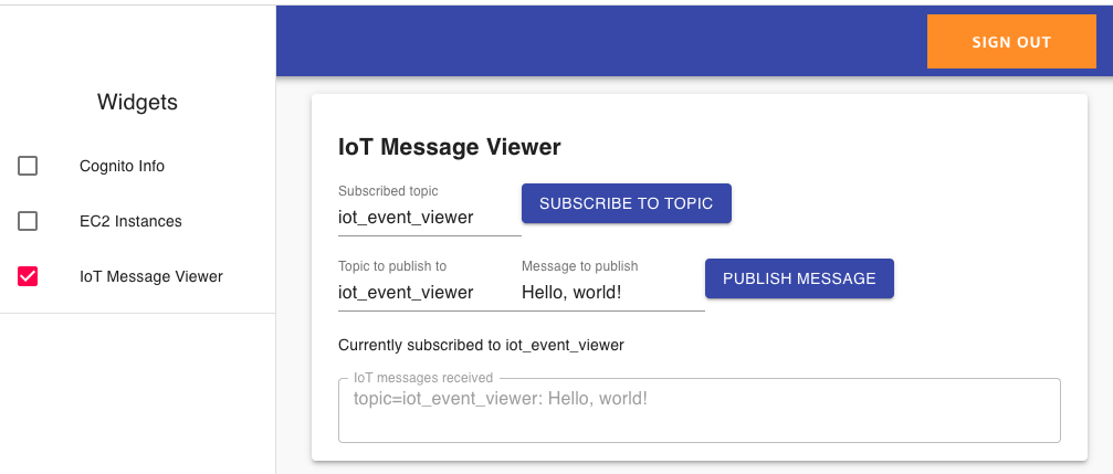 IoT Message Widget