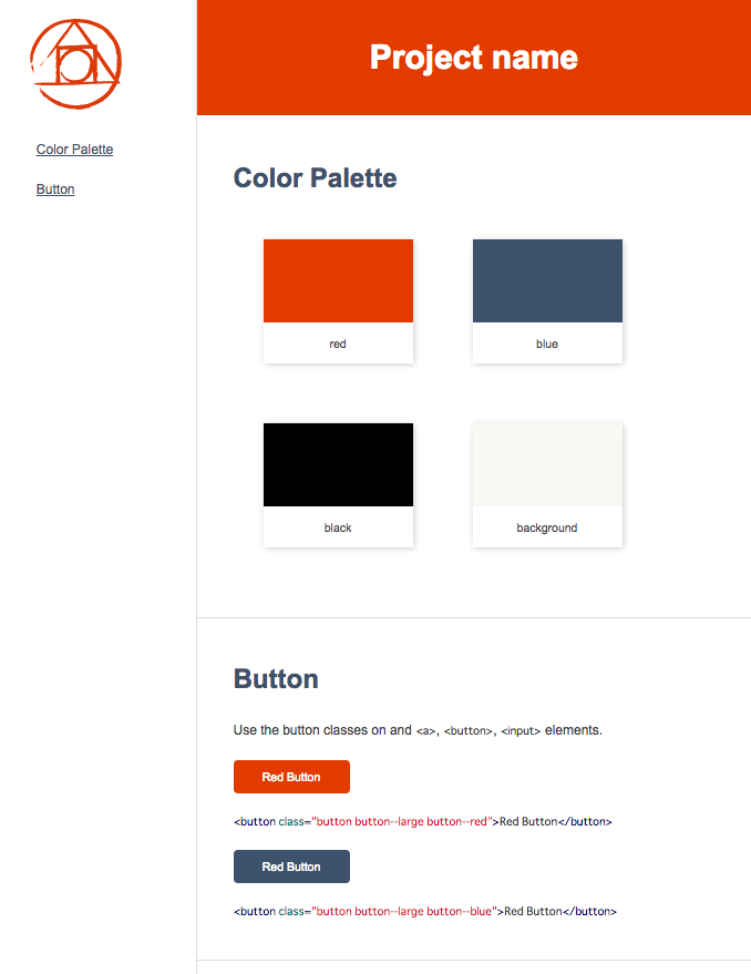 Default style guide design