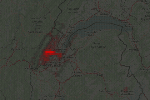 animated heatmap centered on Geneva, CH