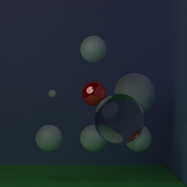 A rendered scene with spheres