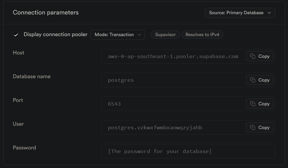 Database Configuration