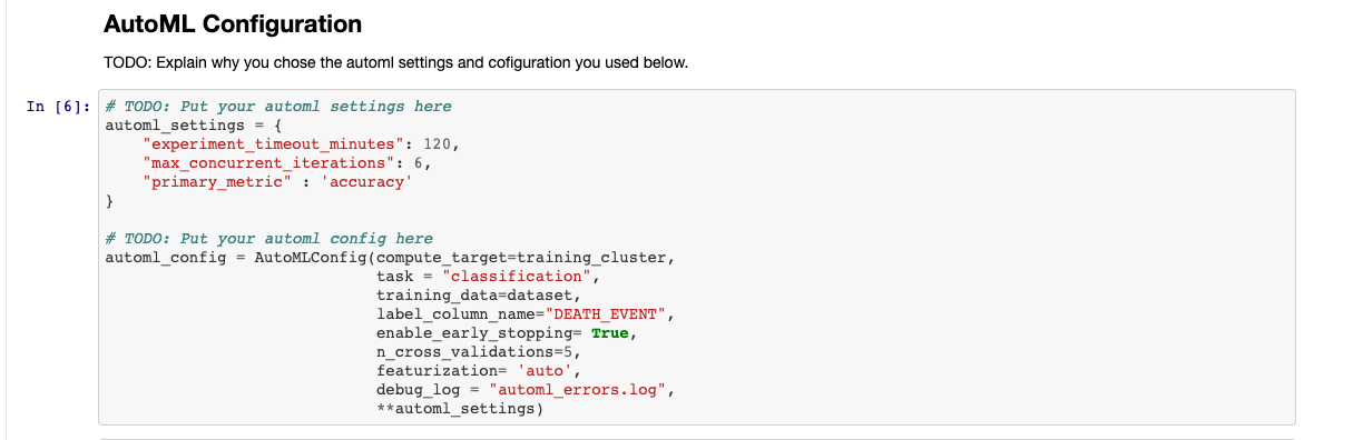 AutoML Config