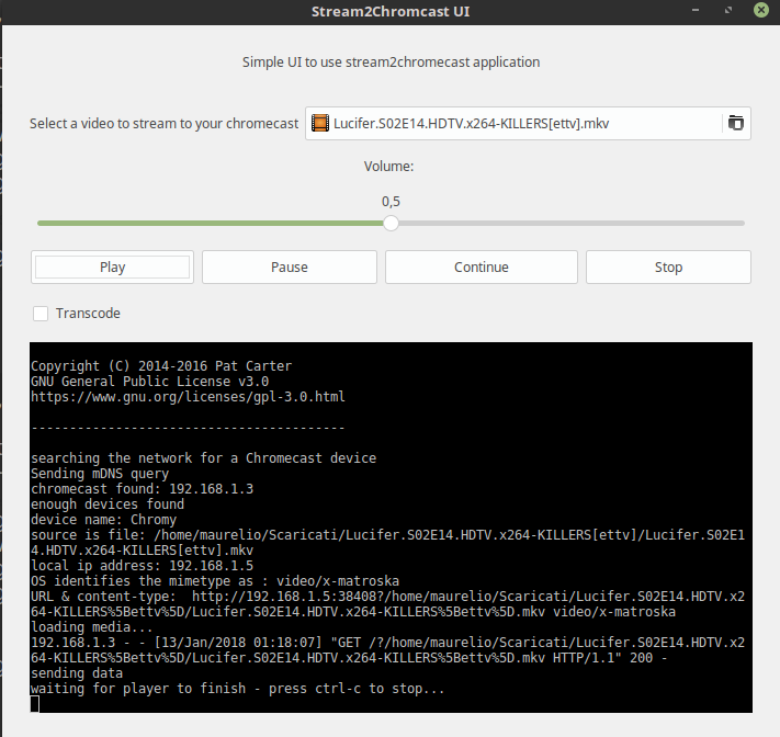 GitHub - maurelio79/stream2chromecast-ui: Simple pygtk ui for ...