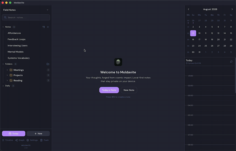 Jumping between notes with the quick switcher, following wiki links, and opening the graph view